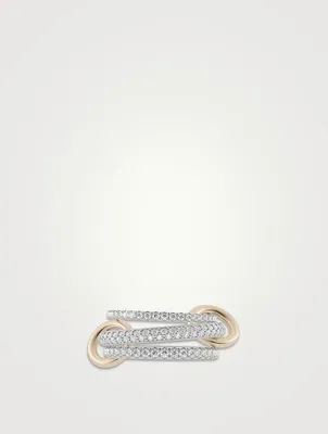 Nova SG Petite Silver And 18K Gold Ring With Diamonds