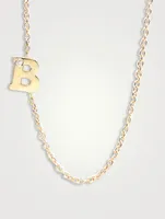 Love Letter 14K Gold B Single Diamond Necklace