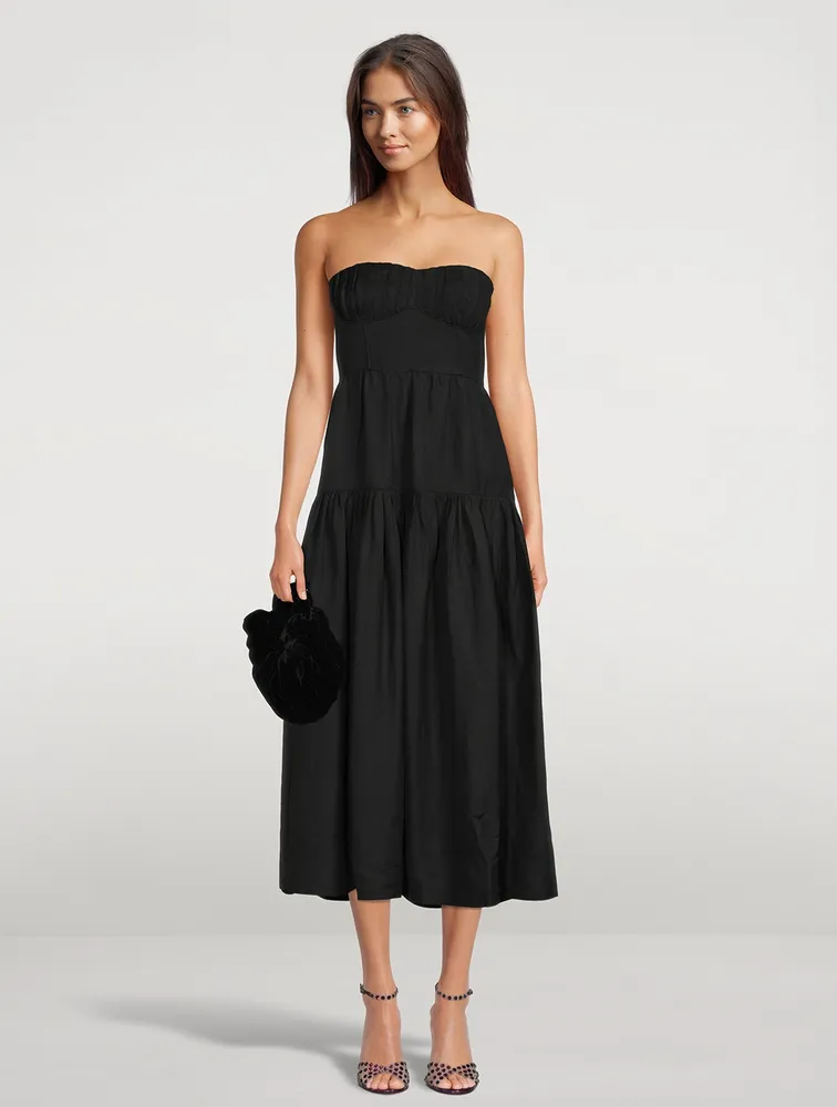 Morgan Strapless Midi Dress