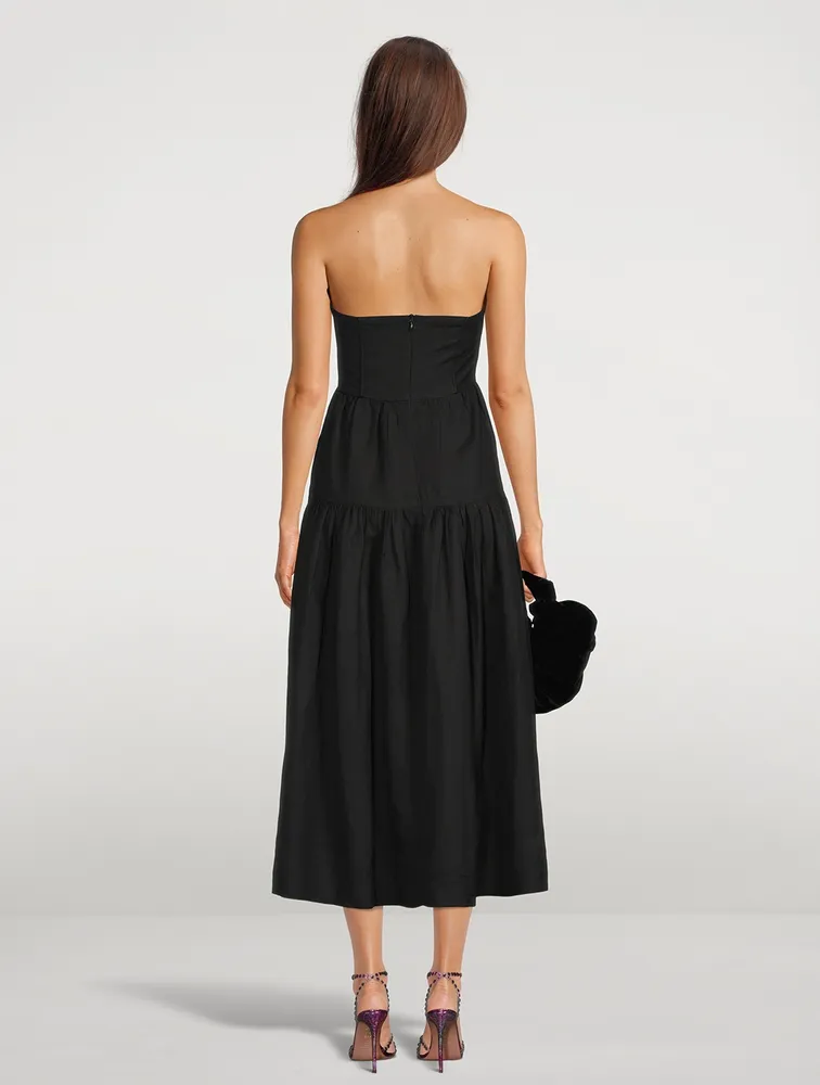 Morgan Strapless Midi Dress