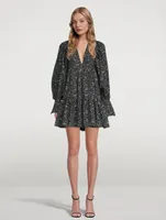 Denise Pintuck Mini Dress Floral Print