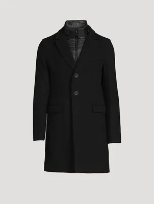 Diagonal Wool Slim-Fit Coat