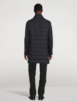 Wool-Blend Quilted Down Coat With Bib