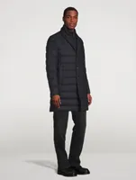 Wool-Blend Quilted Down Coat With Bib