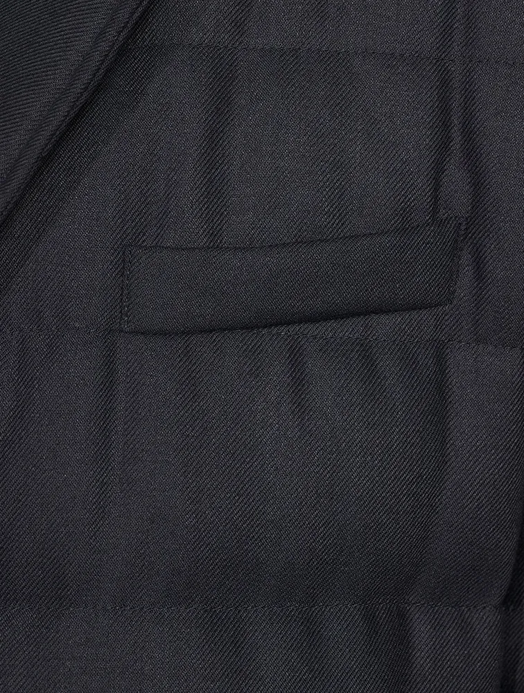 Wool-Blend Quilted Down Coat With Bib