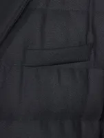 Wool-Blend Quilted Down Coat With Bib