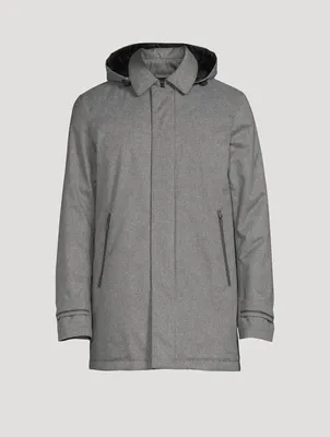 Down Car Coat With Removable Hood