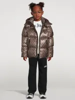 Kids Jesse Light Down Jacket Monogram Print