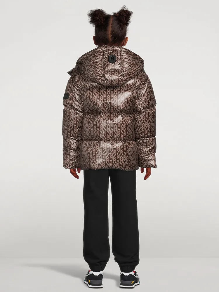 Kids Jesse Light Down Jacket Monogram Print