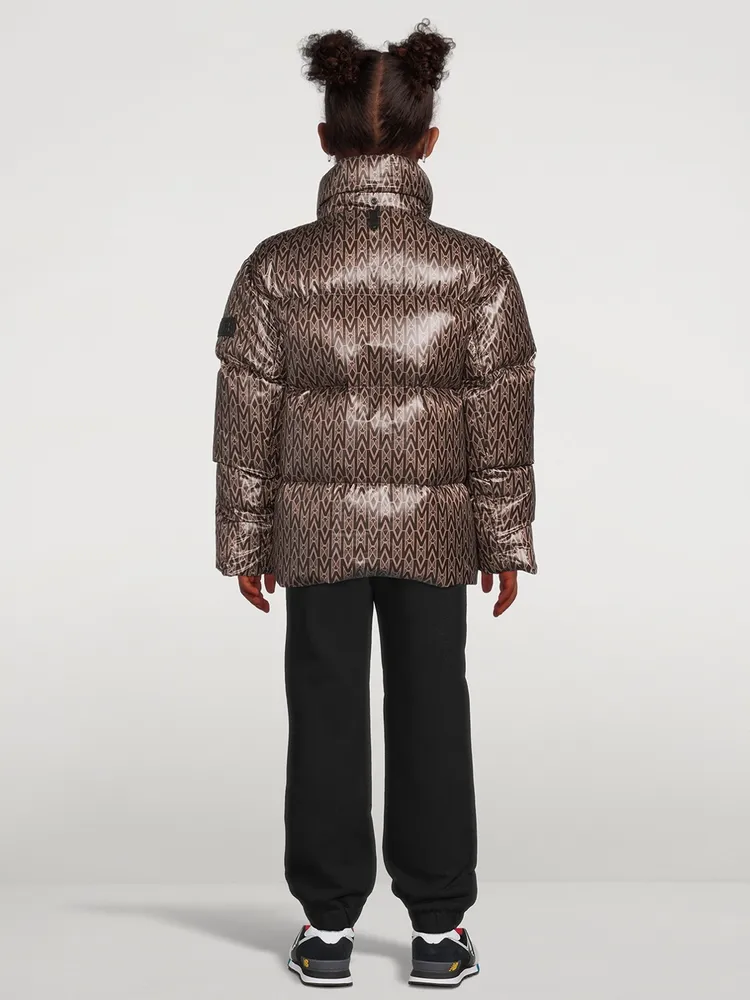 Kids Jesse Light Down Jacket Monogram Print