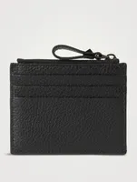 Rockstud Leather Zip Card Holder