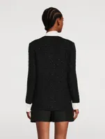 Sequin-Embellished Tweed Jacket