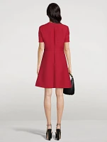 Bow-Trimmed Crepe Couture Shift Dress