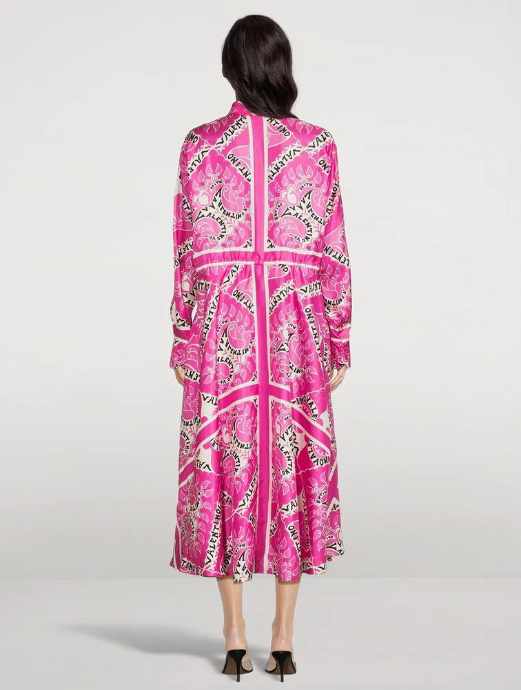 Silk Shirt Dress Bandana Print