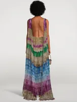 Feather Chiffon Gown