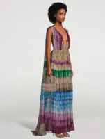 Feather Chiffon Gown