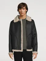 Ariel Genuine Sheepskin Shearling Aviator Jacket