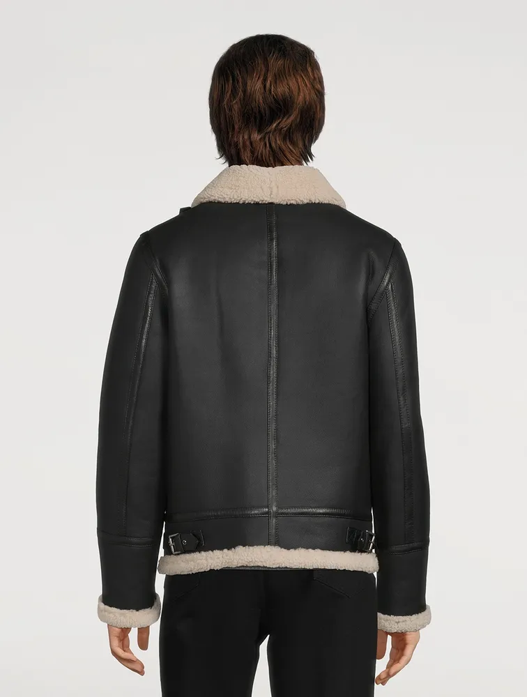 Ariel Genuine Sheepskin Shearling Aviator Jacket