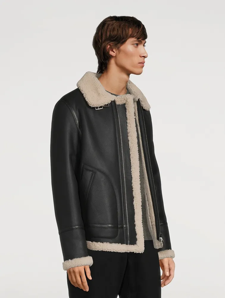 Ariel Genuine Sheepskin Shearling Aviator Jacket