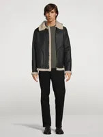 Ariel Genuine Sheepskin Shearling Aviator Jacket