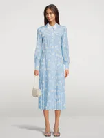 Silk Shirt Dress Daisy Print