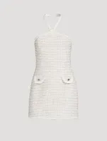 Tweed Lurex Halter Dress