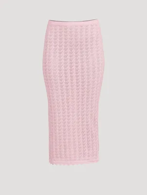 Lurex Lace Pencil Skirt