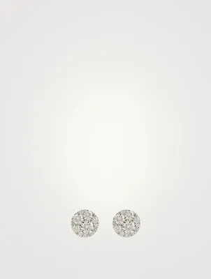 Tessa 18K White Gold Diamond Circle Stud Earrings