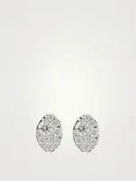 Tessa 18K White Gold Diamond Navette Stud Earrings