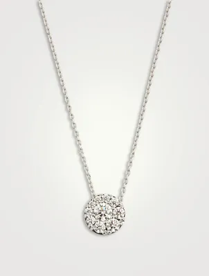Tessa 18K White Gold Diamond Circle Pendant Necklace