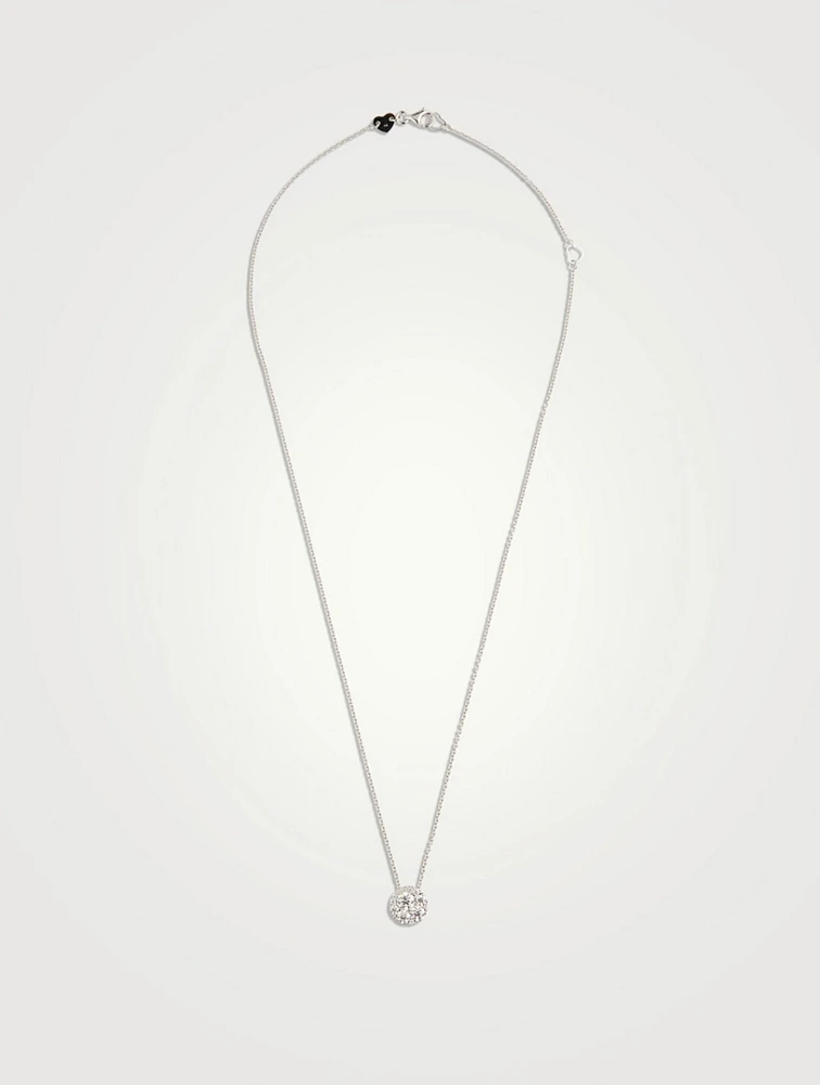 Tessa 18K White Gold Diamond Circle Pendant Necklace