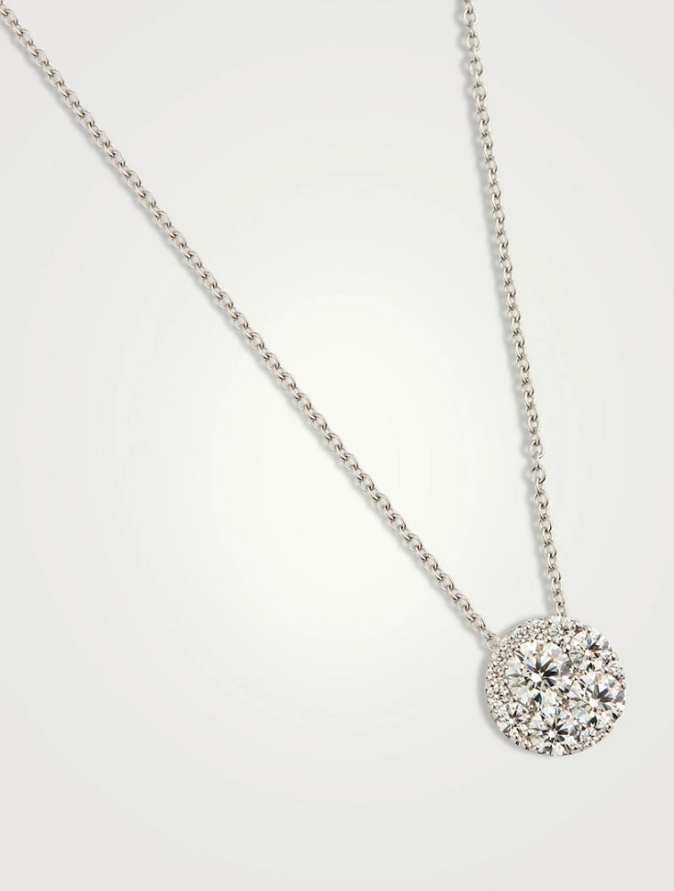 Tessa 18K White Gold Diamond Circle Pendant Necklace