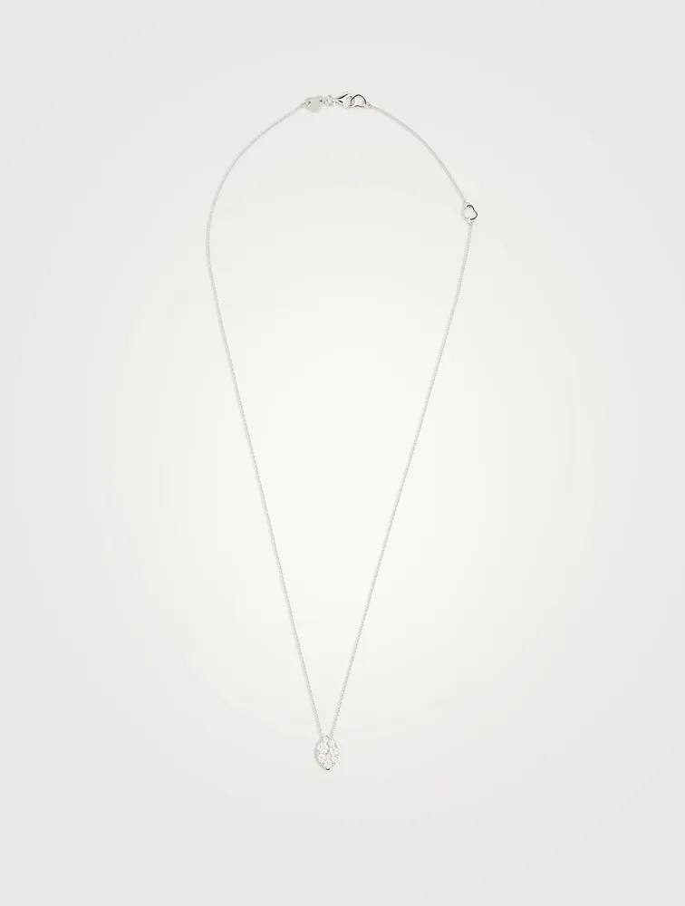 Tessa 18K White Gold Diamond Navette Pendant Necklace