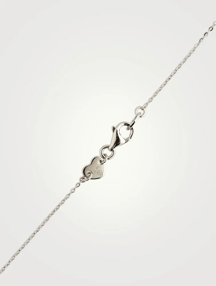 Small 18K White Gold Aerial Dewdrop Pendant With Diamonds