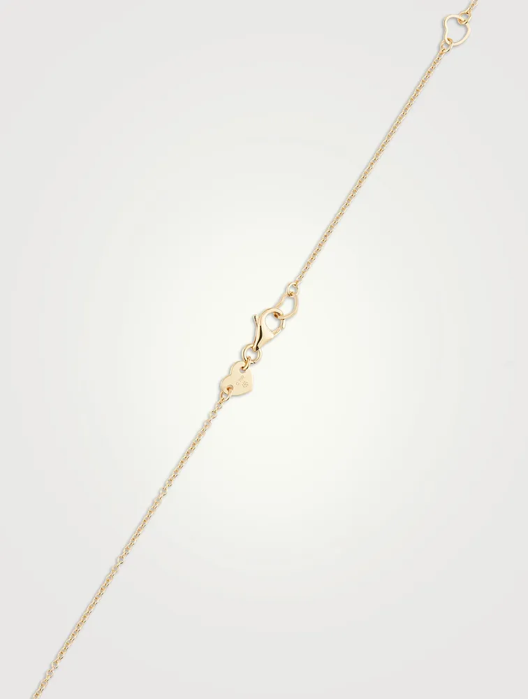 18K Gold HOF Classic Interlocking Circle Pendant Necklace With Diamonds