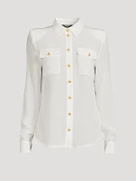 Silk Two-Pocket Blouse