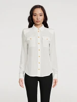 Silk Two-Pocket Blouse