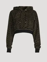 Monogram Velvet Jacquard Cropped Hoodie