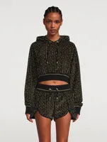 Monogram Velvet Jacquard Cropped Hoodie