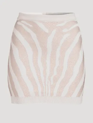 Zebra Stripe Jacquard Mini Skirt