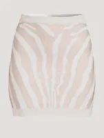 Zebra Stripe Jacquard Mini Skirt