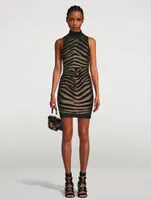 Zebra Stripe Jacquard Mini Dress