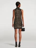 Zebra Stripe Jacquard Mini Dress