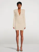 Pyramide Long-Sleeve Knit Mini Dress