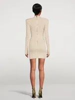 Pyramide Long-Sleeve Knit Mini Dress