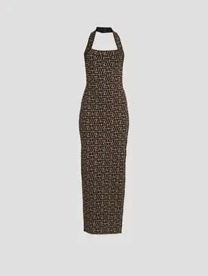 Monogram Knit Halter Dress