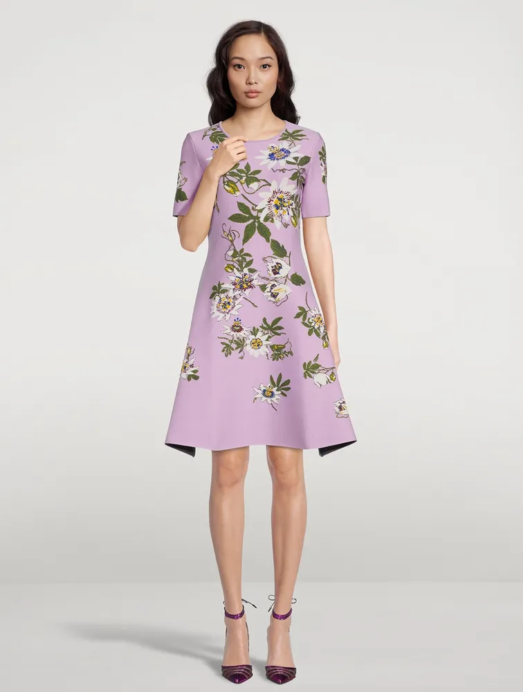 Passionflower Jacquard Knit Midi Dress