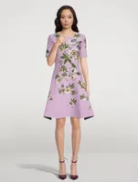 Passionflower Jacquard Knit Midi Dress