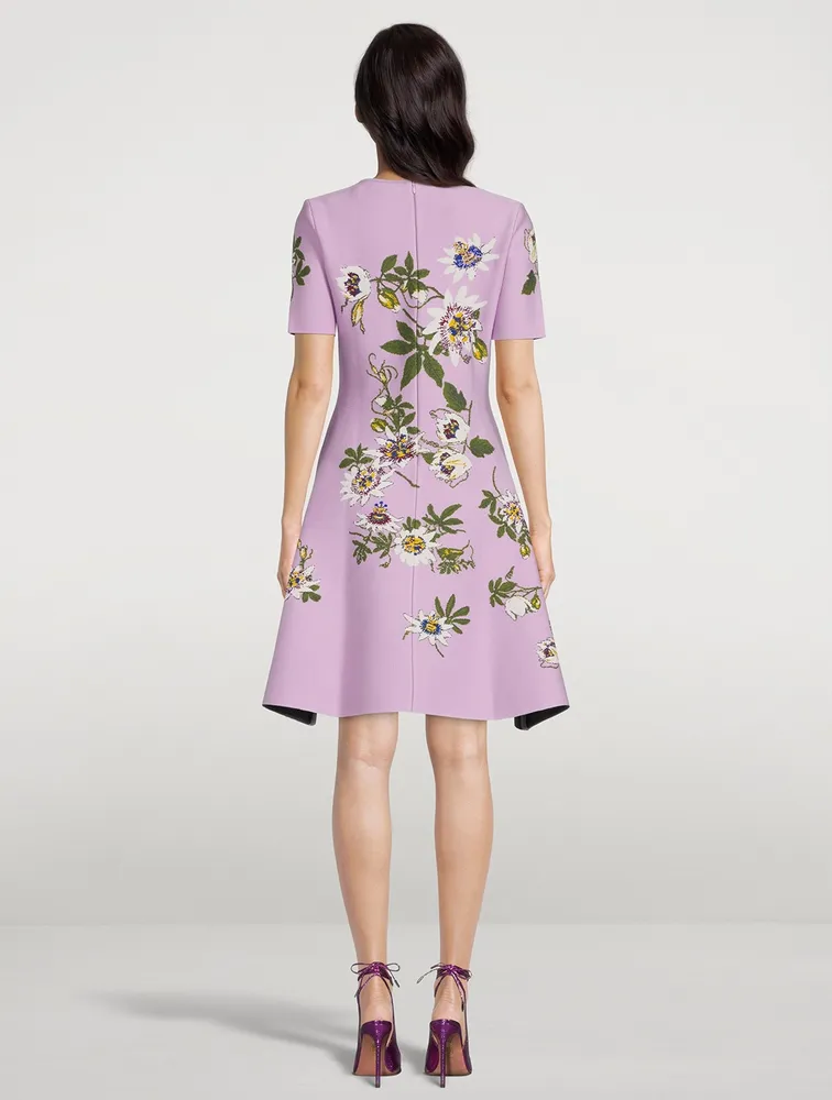 Passionflower Jacquard Knit Midi Dress