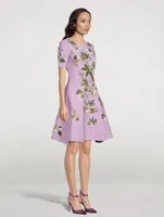 Passionflower Jacquard Knit Midi Dress